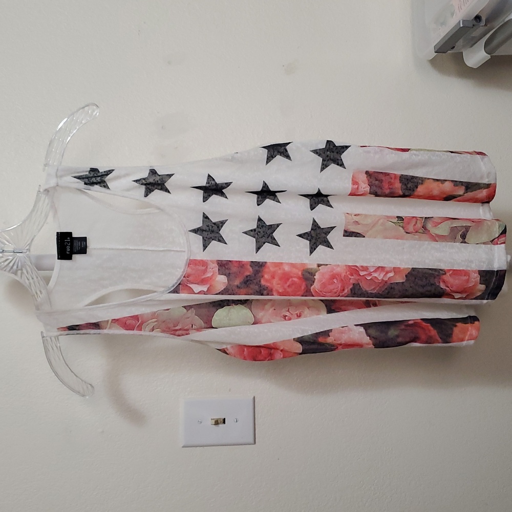 rue 21 Floral Flag Sheer Tank